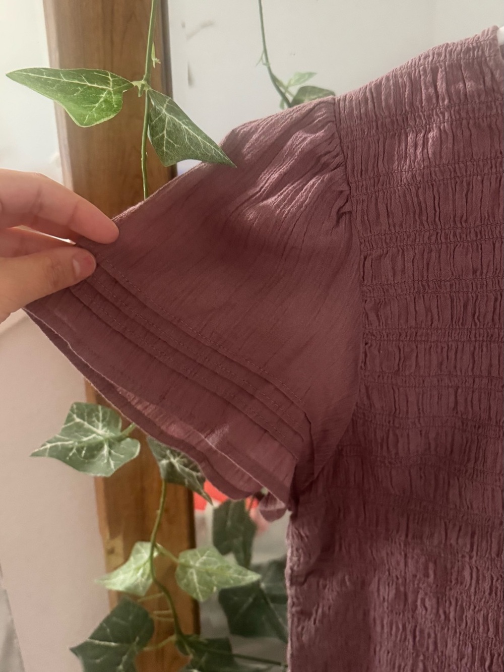 Madewell 100% Cotton Lucie Flutter Sleeve Smocked Bodice Top - Picture 5 of 5